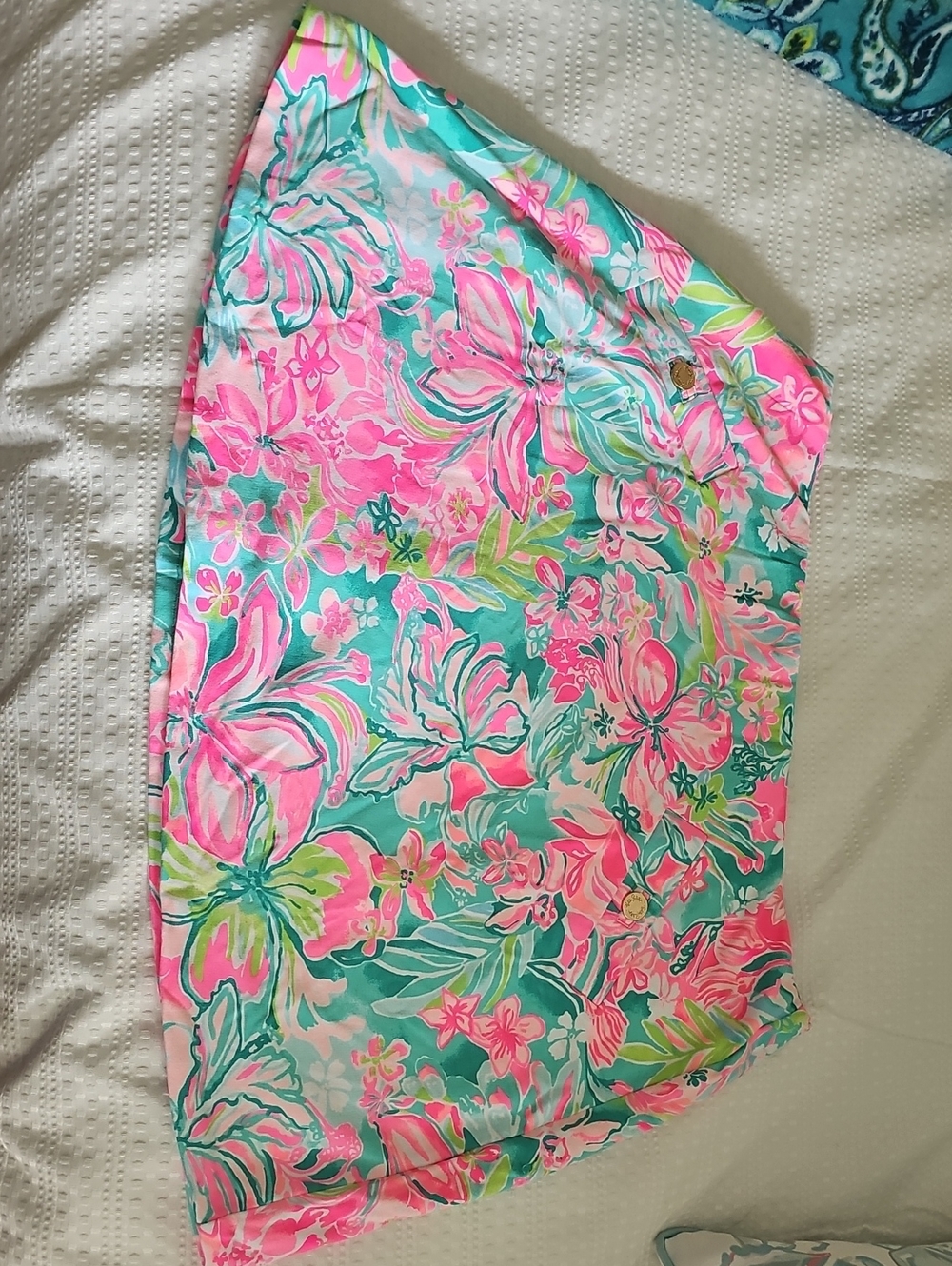 Lilly Pulitzer Pink & Teal Floral Skirt